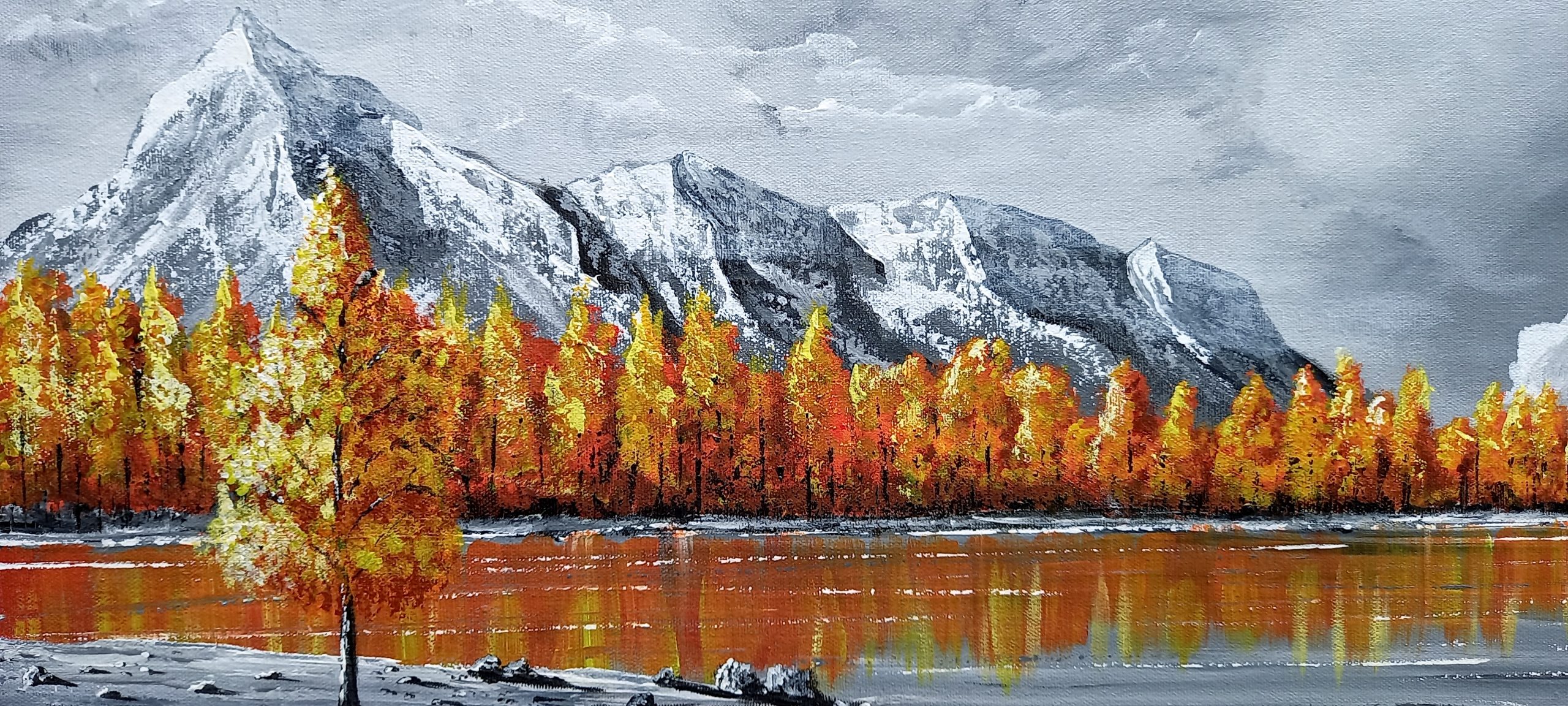 VALOMAS vue détaillée sur les érables et les montagnes style west art 85