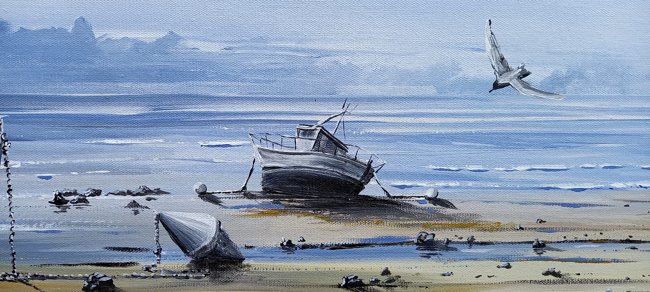 petit bateau attendant la marée