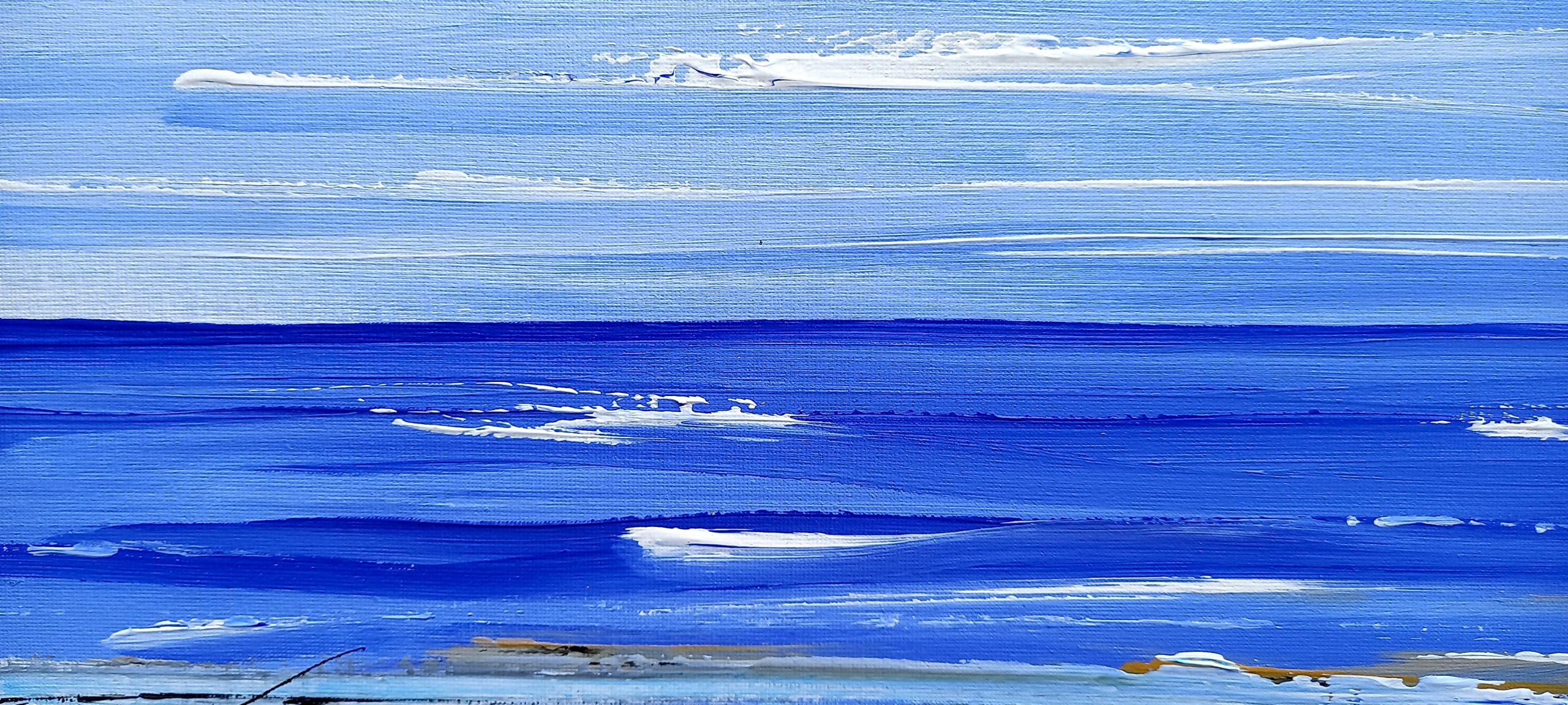 vague écume mer bleu profond paisible
