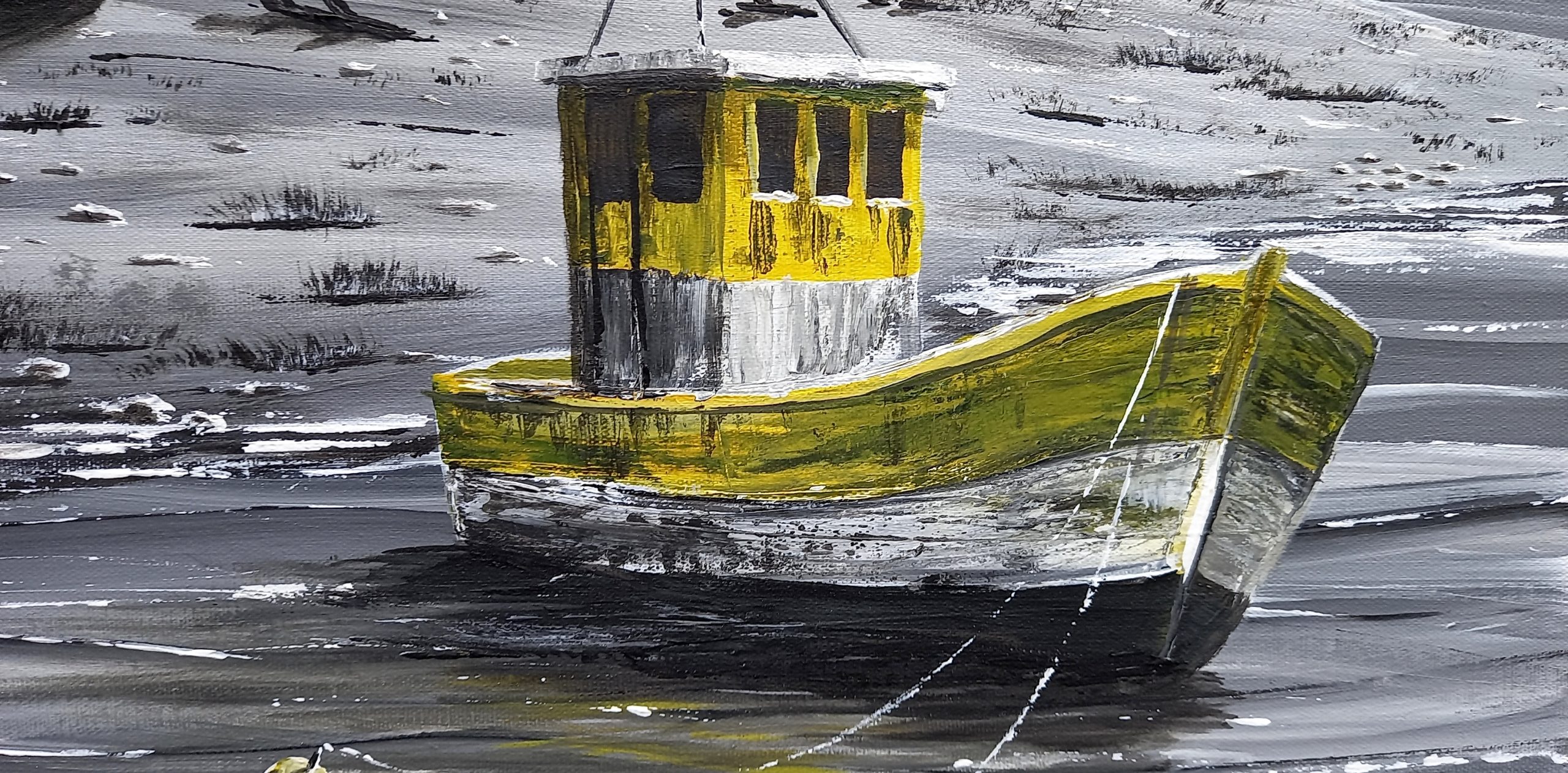 plan détaillé du bateau de pêche le long de la plage